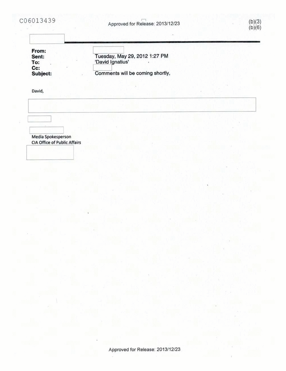 Page 303 from Email Correspondence Between Reporters and CIA Flacks