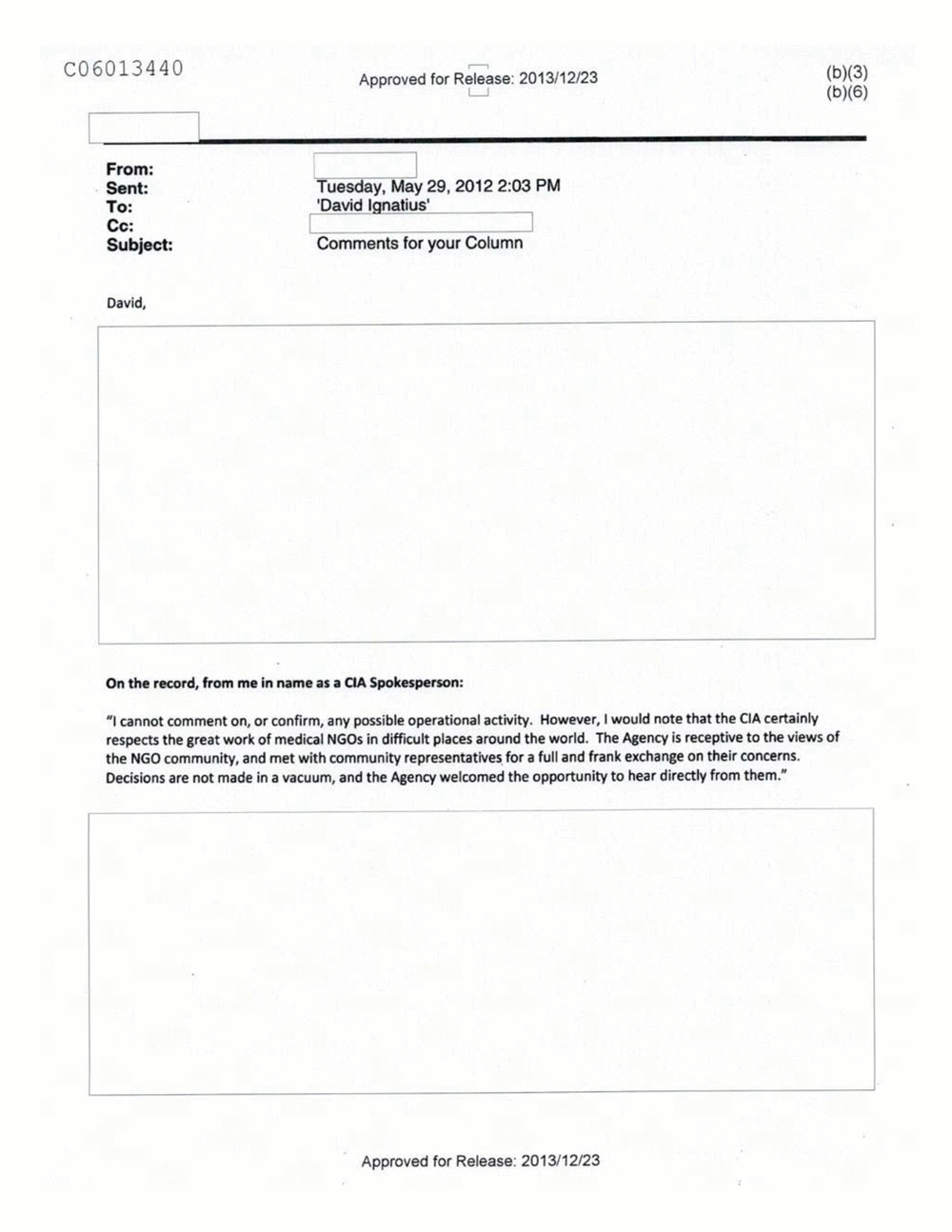 Page 304 from Email Correspondence Between Reporters and CIA Flacks