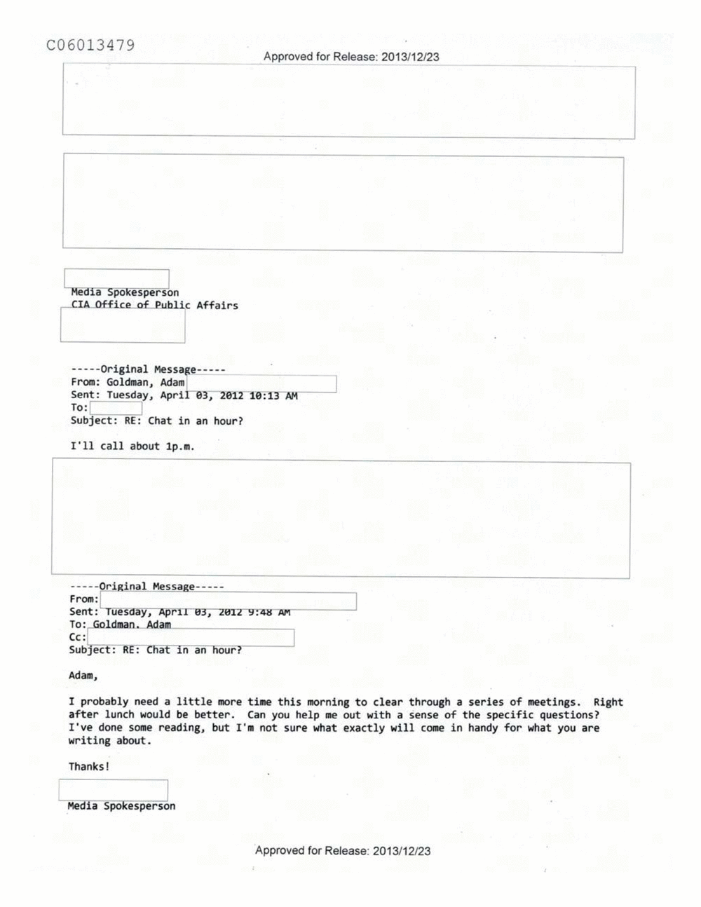 Page 330 from Email Correspondence Between Reporters and CIA Flacks