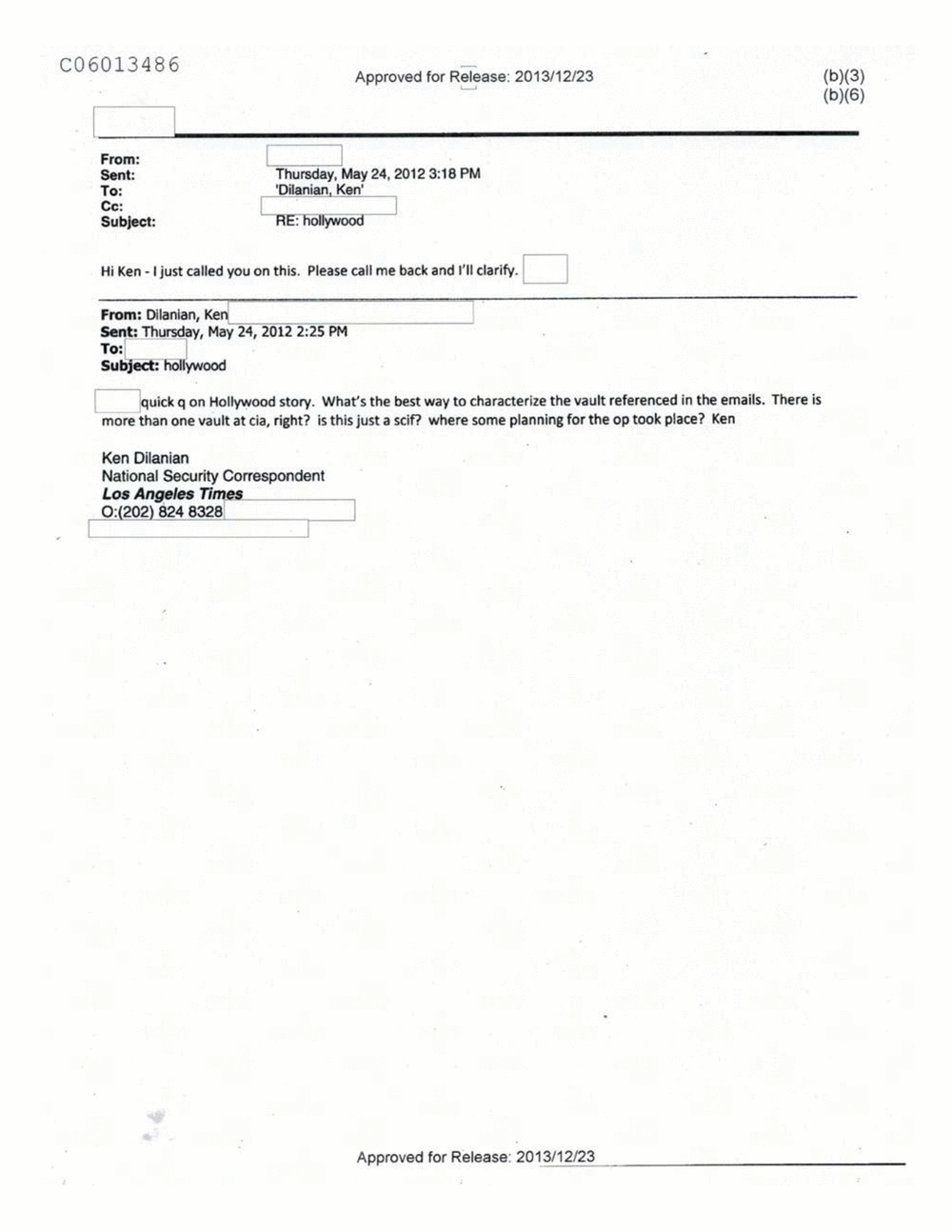 Page 333 from Email Correspondence Between Reporters and CIA Flacks