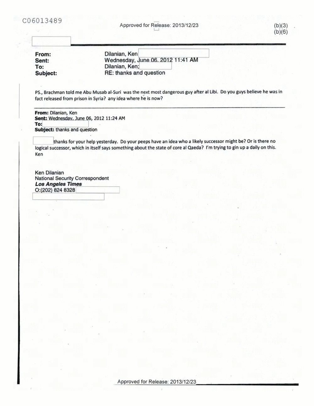 Page 341 from Email Correspondence Between Reporters and CIA Flacks