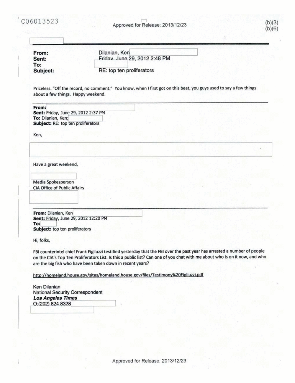Page 363 from Email Correspondence Between Reporters and CIA Flacks