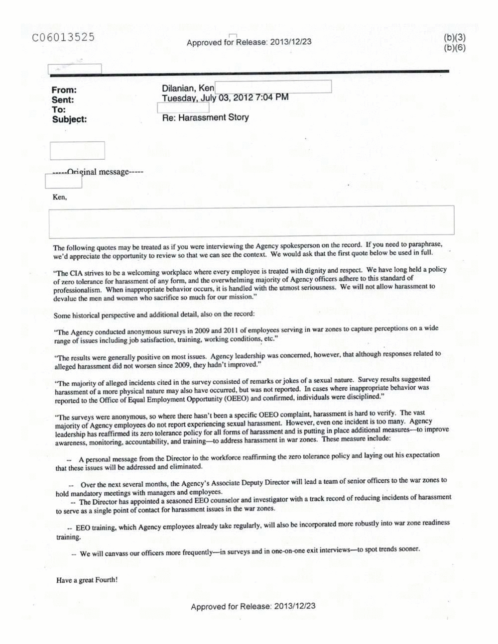 Page 365 from Email Correspondence Between Reporters and CIA Flacks