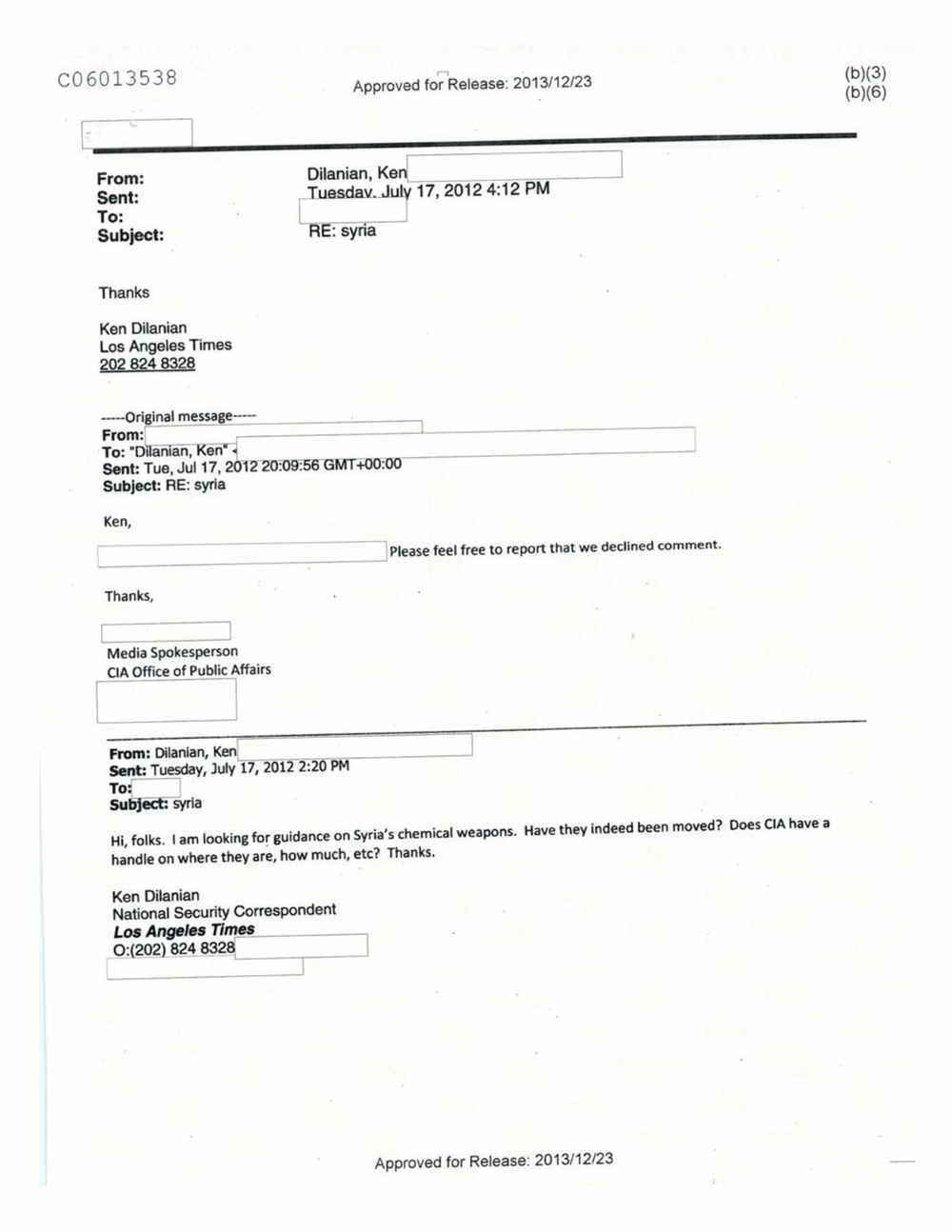 Page 391 from Email Correspondence Between Reporters and CIA Flacks