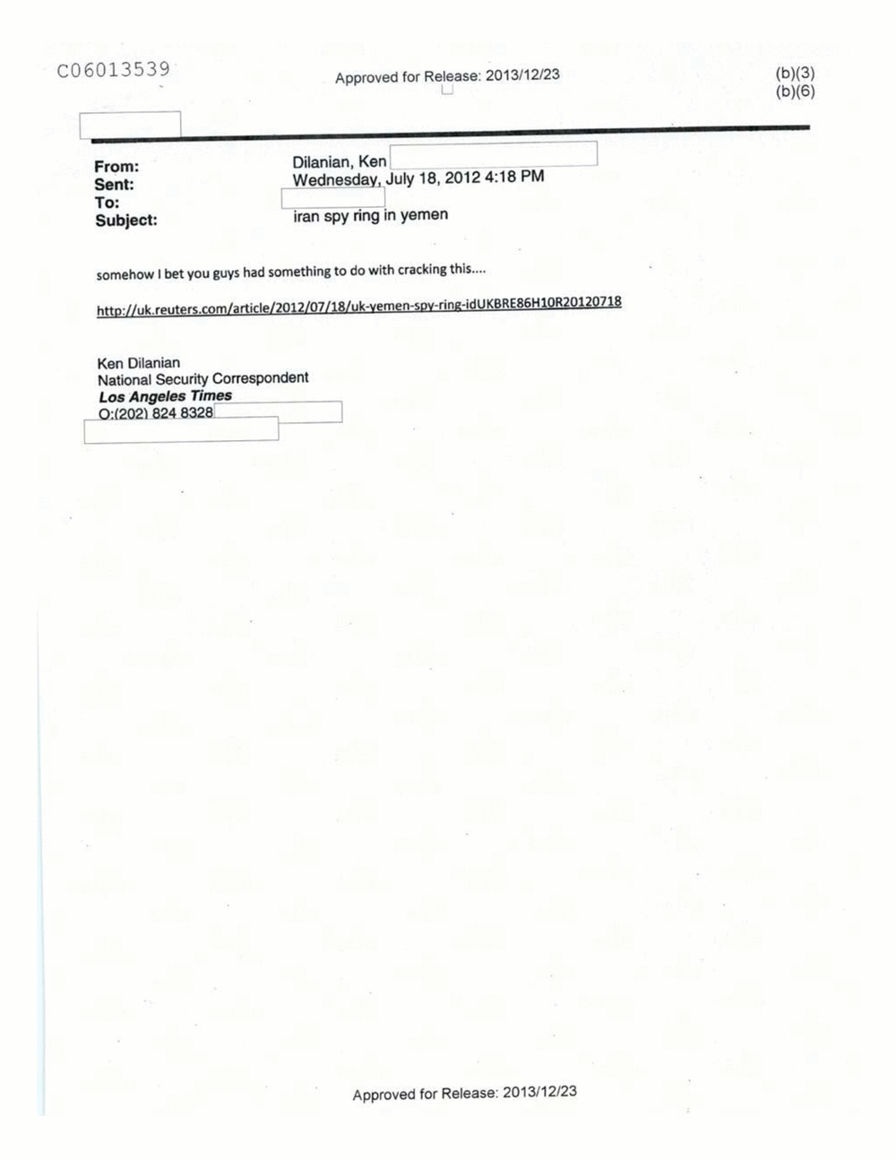 Page 393 from Email Correspondence Between Reporters and CIA Flacks