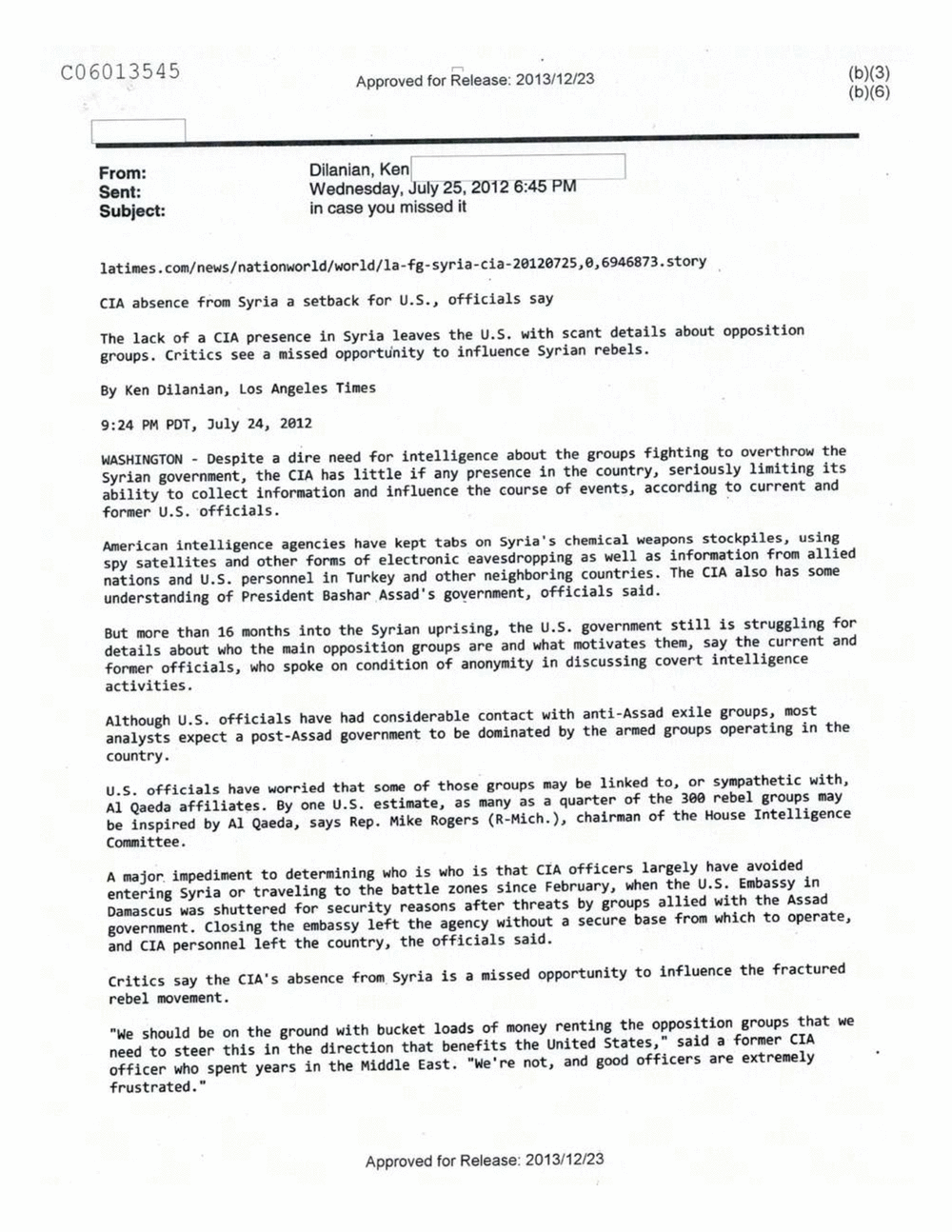 Page 405 from Email Correspondence Between Reporters and CIA Flacks