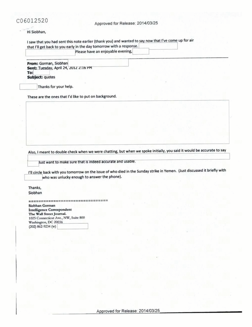 Page 41 from Email Correspondence Between Reporters and CIA Flacks