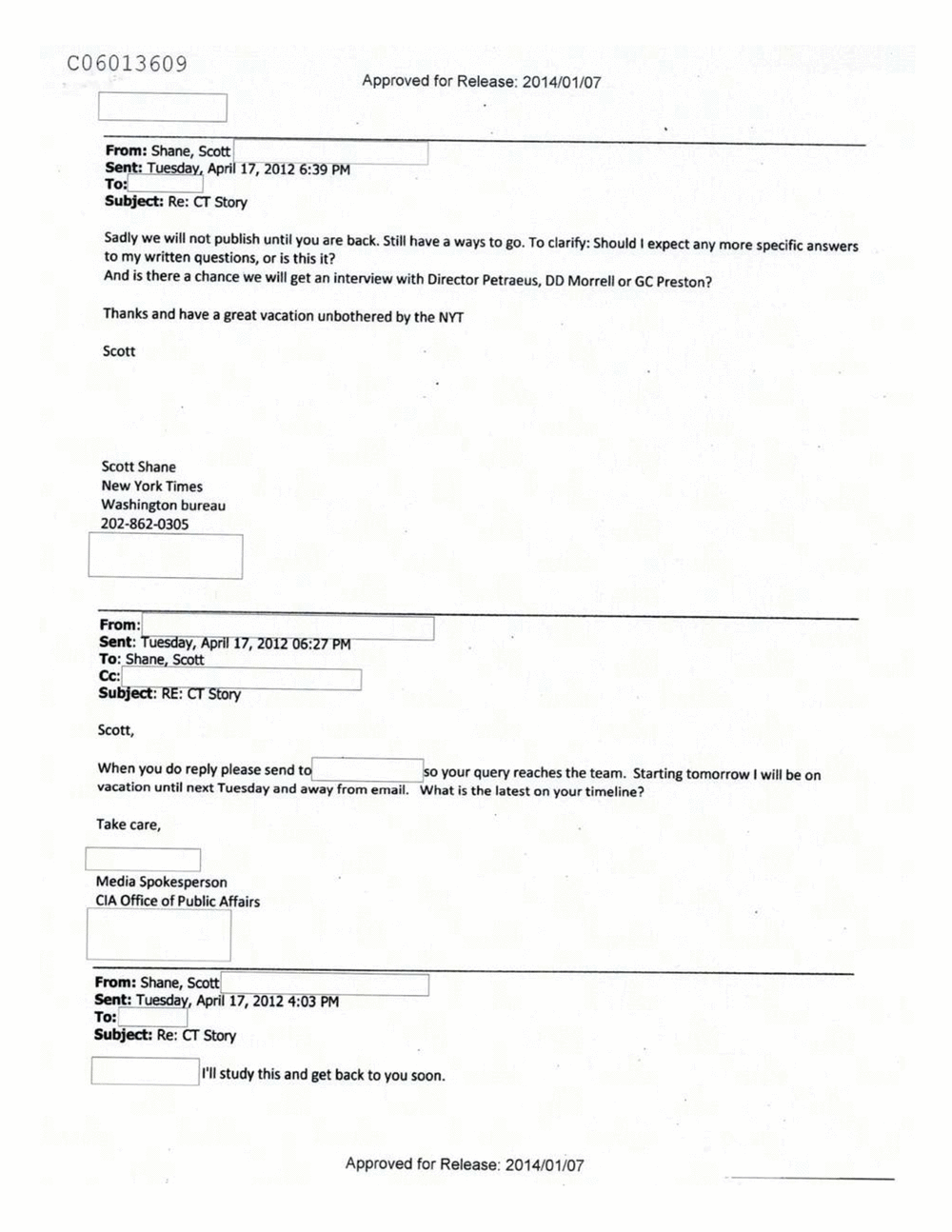 Page 424 from Email Correspondence Between Reporters and CIA Flacks