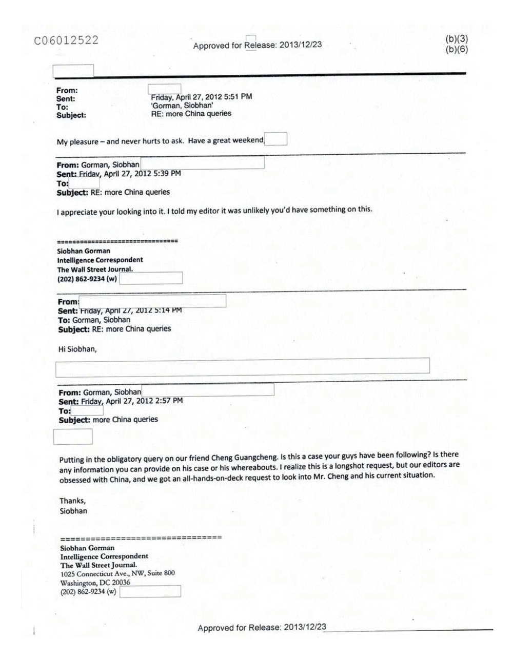 Page 43 from Email Correspondence Between Reporters and CIA Flacks