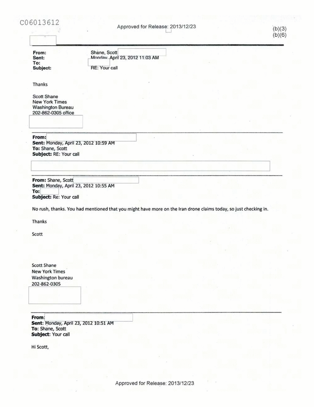 Page 431 from Email Correspondence Between Reporters and CIA Flacks