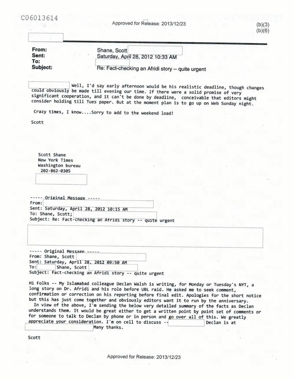 Page 434 from Email Correspondence Between Reporters and CIA Flacks