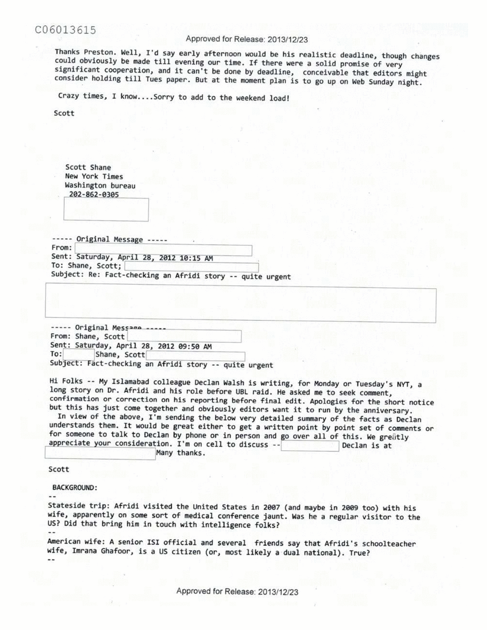 Page 438 from Email Correspondence Between Reporters and CIA Flacks