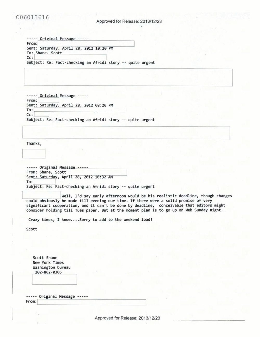 Page 442 from Email Correspondence Between Reporters and CIA Flacks