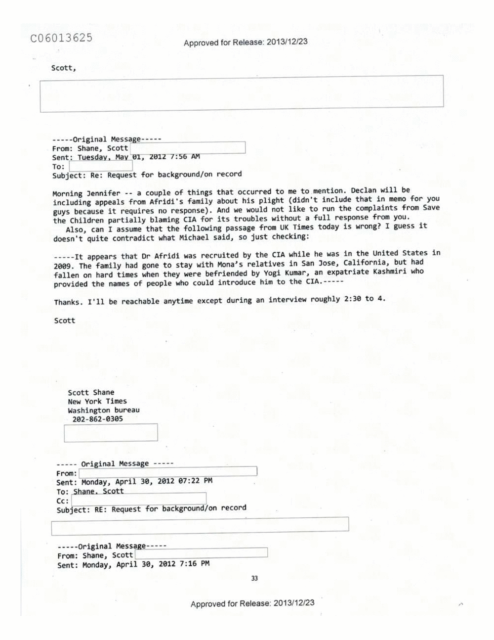 Page 461 from Email Correspondence Between Reporters and CIA Flacks