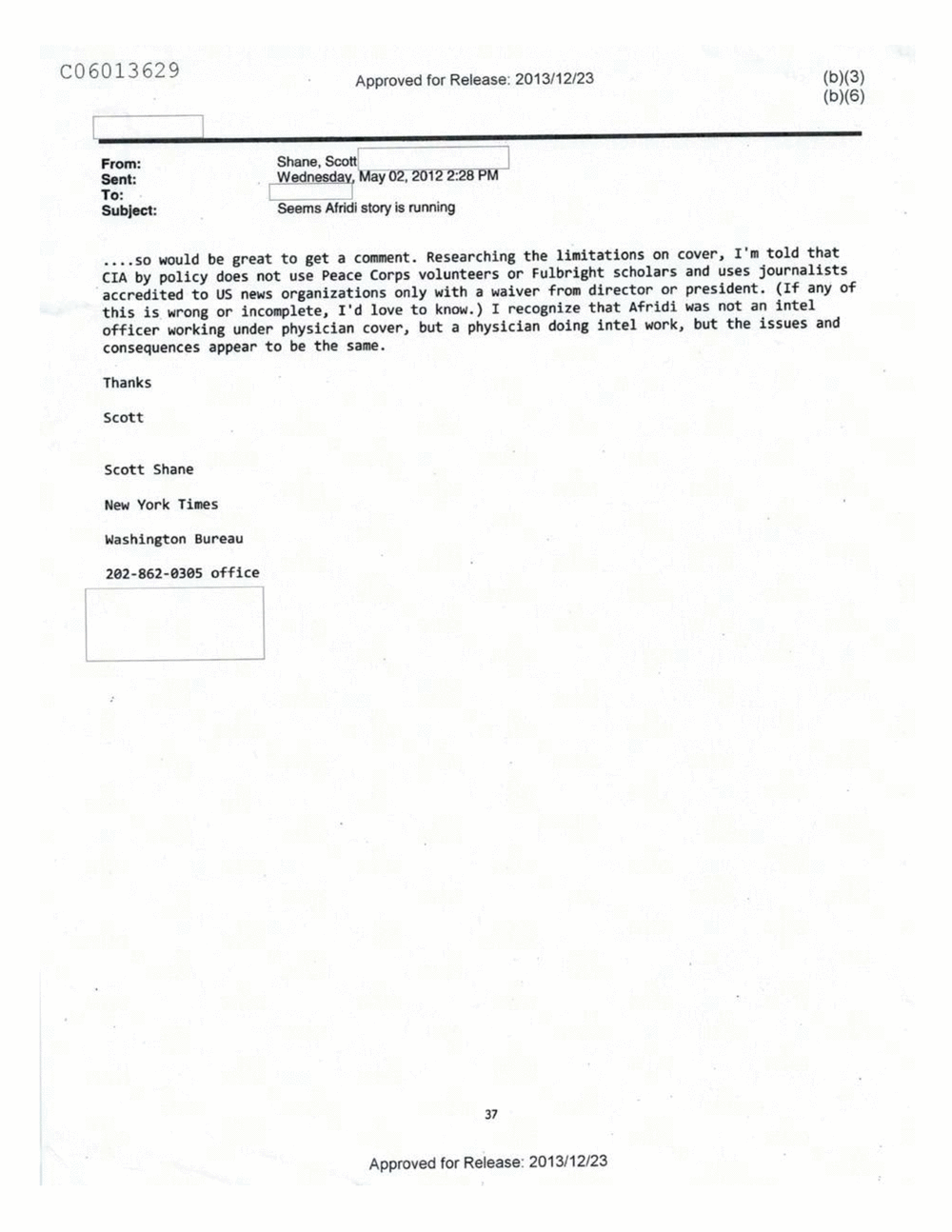 Page 466 from Email Correspondence Between Reporters and CIA Flacks
