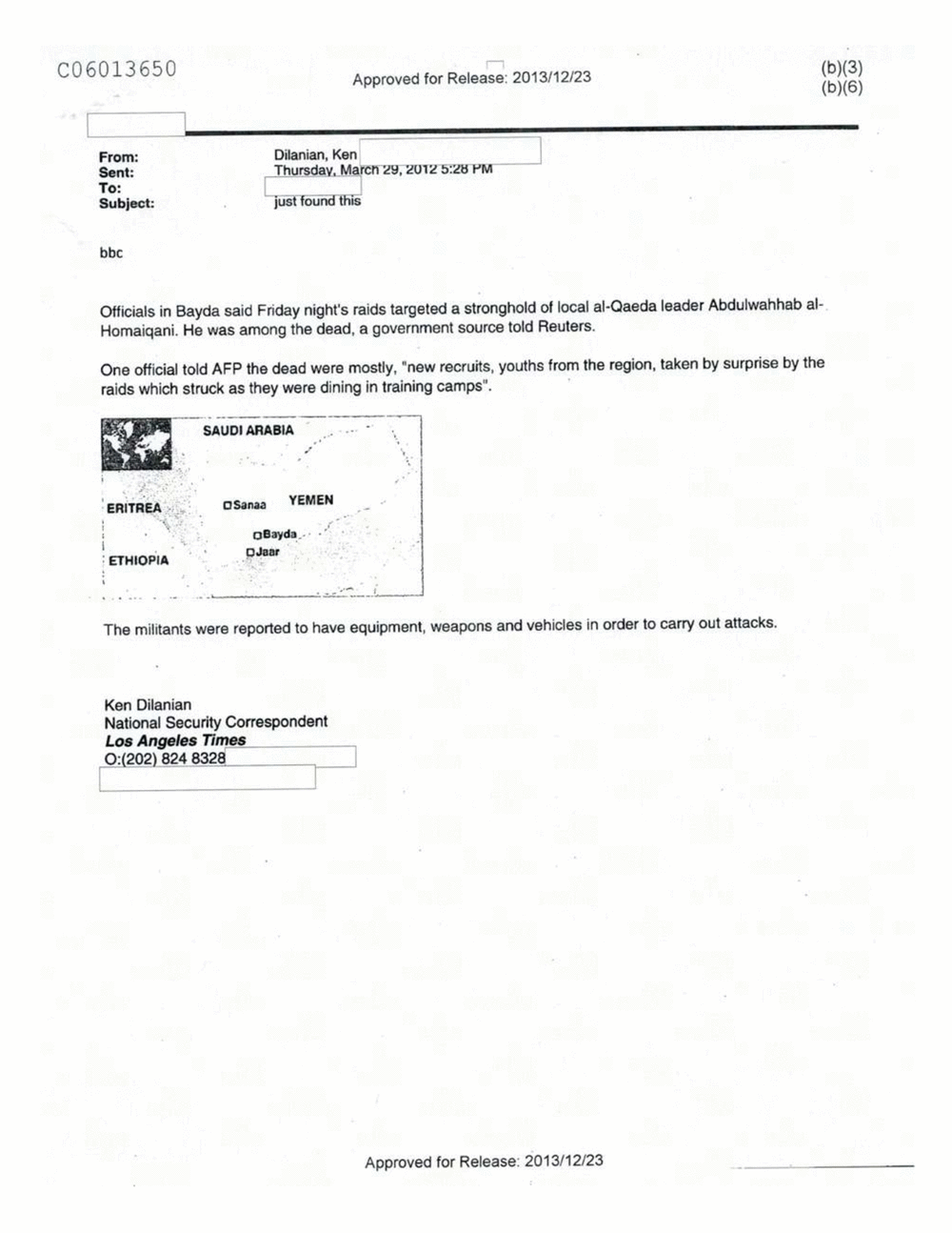 Page 500 from Email Correspondence Between Reporters and CIA Flacks