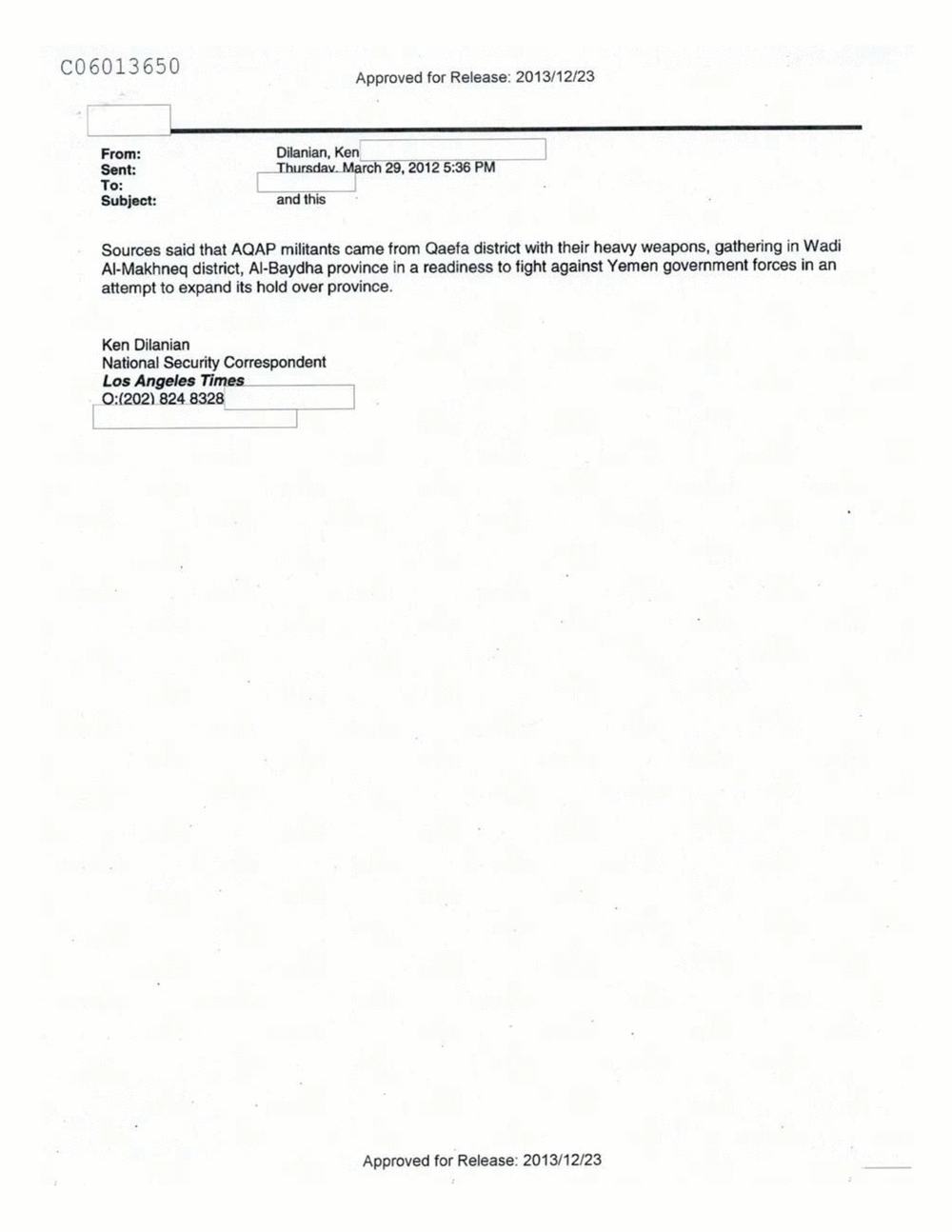 Page 501 from Email Correspondence Between Reporters and CIA Flacks
