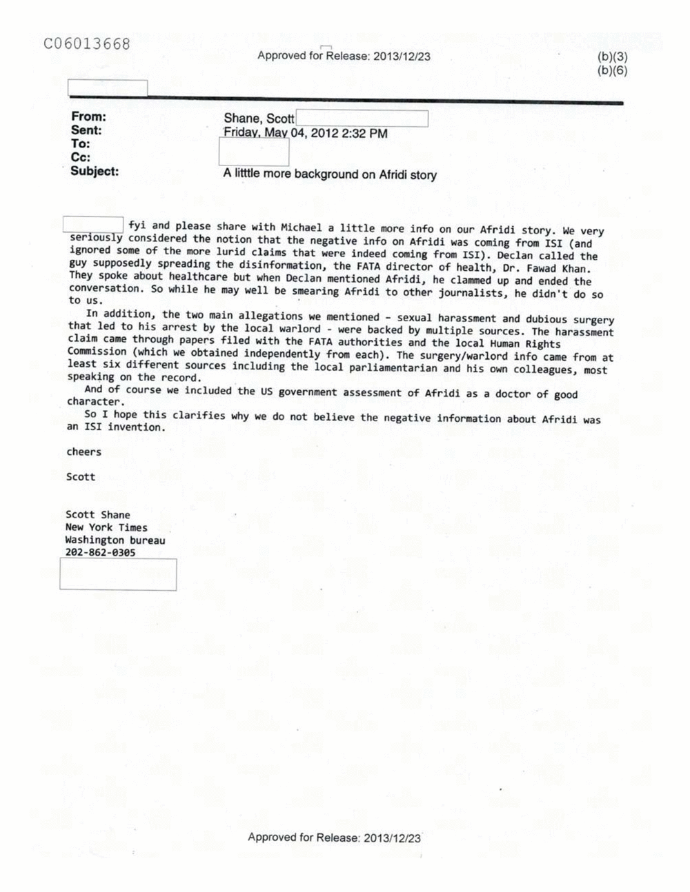 Page 516 from Email Correspondence Between Reporters and CIA Flacks