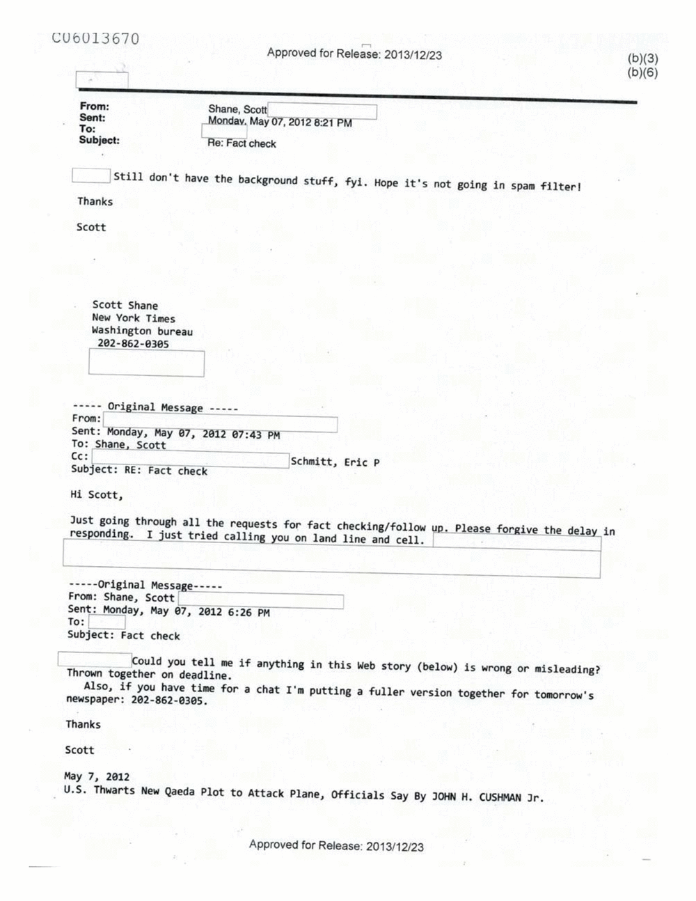 Page 518 from Email Correspondence Between Reporters and CIA Flacks
