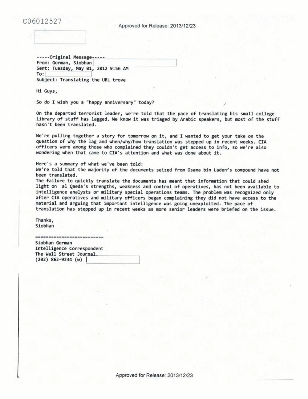 Page 52 from Email Correspondence Between Reporters and CIA Flacks