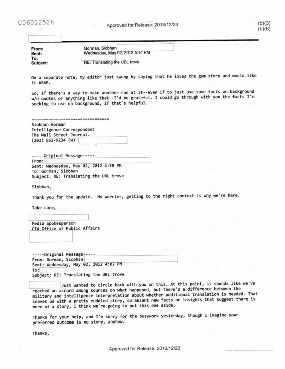 Page 53 from Email Correspondence Between Reporters and CIA Flacks