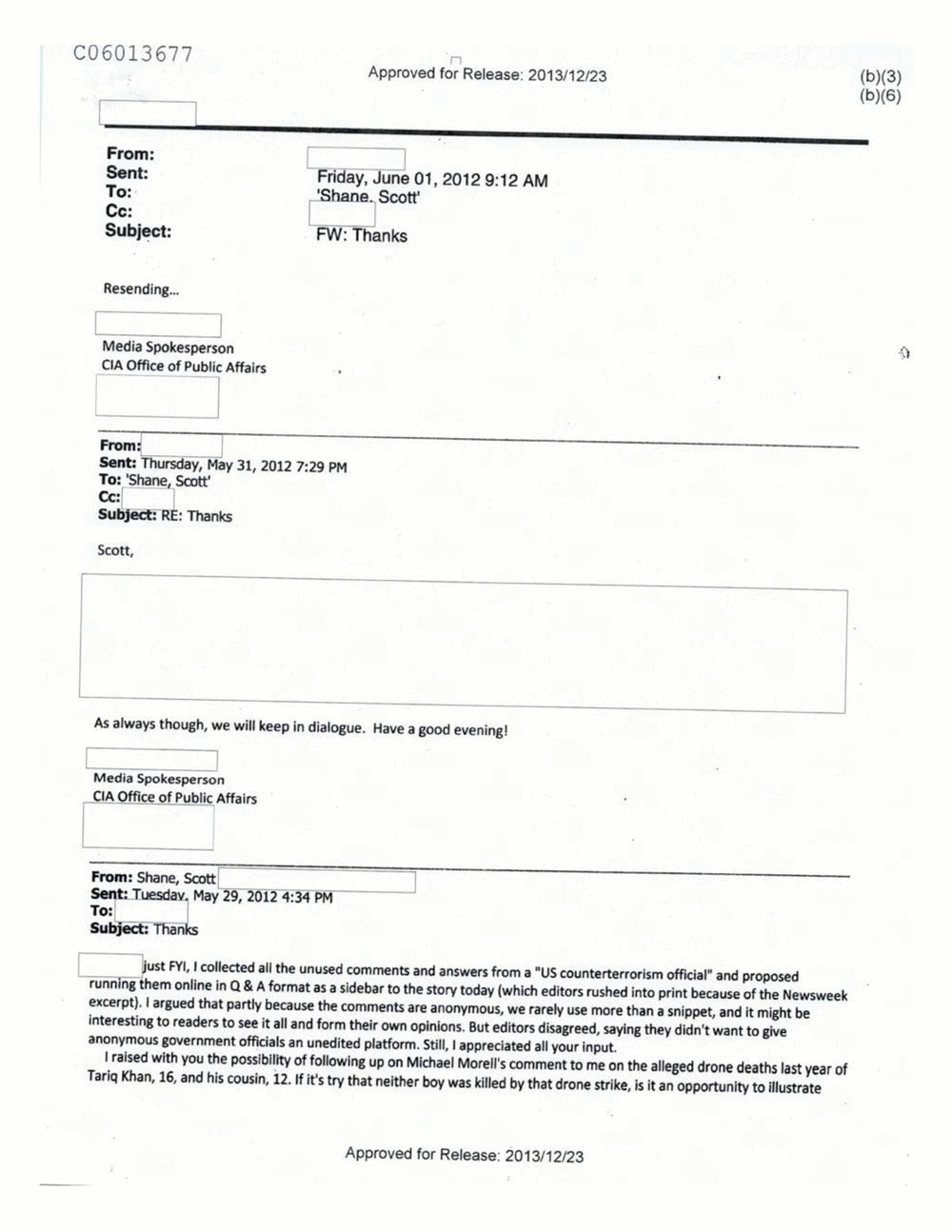 Page 532 from Email Correspondence Between Reporters and CIA Flacks