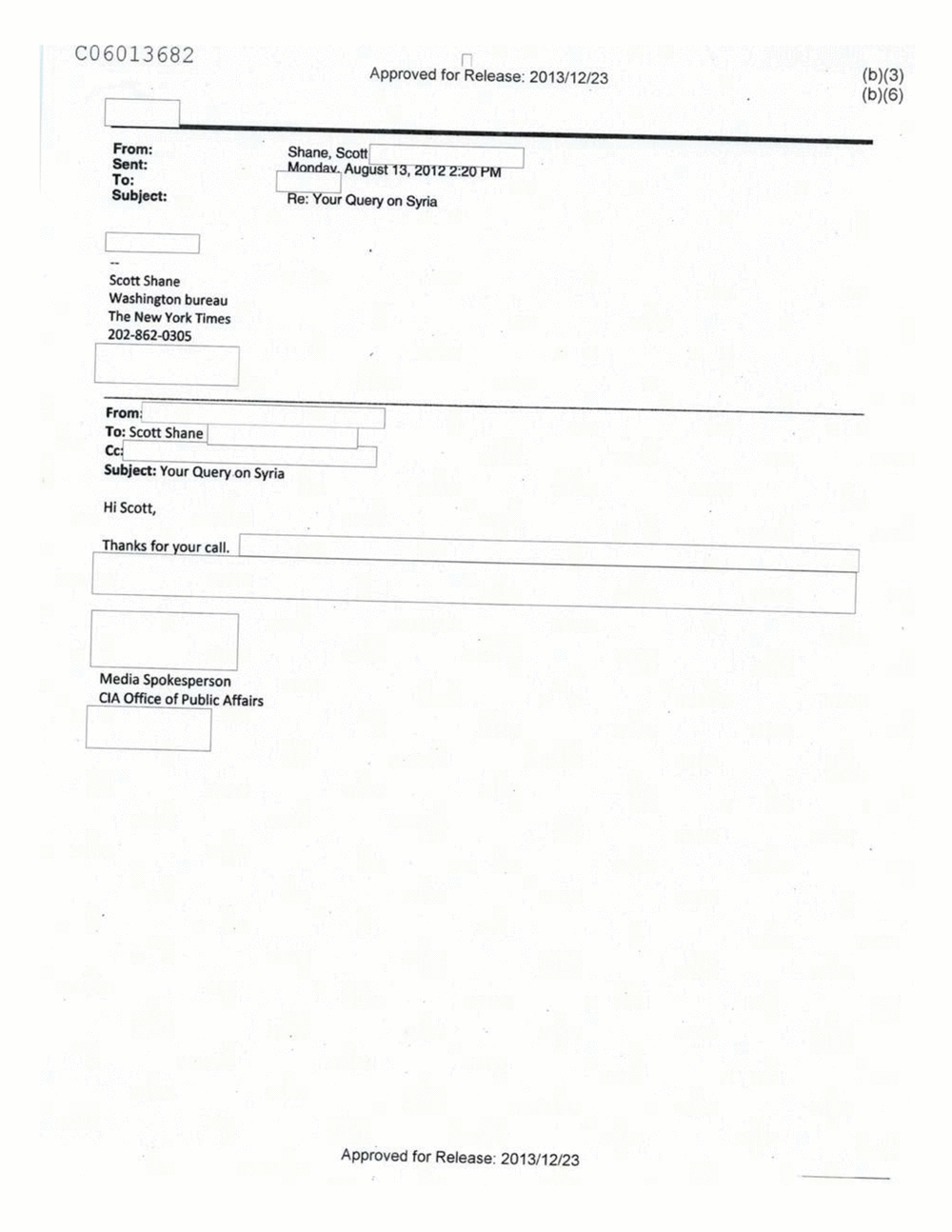 Page 539 from Email Correspondence Between Reporters and CIA Flacks