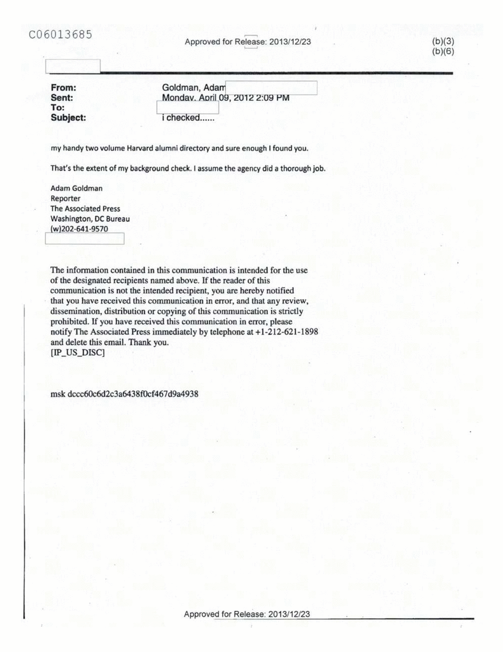 Page 540 from Email Correspondence Between Reporters and CIA Flacks