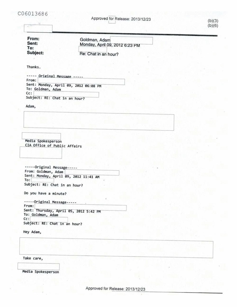 Page 541 from Email Correspondence Between Reporters and CIA Flacks