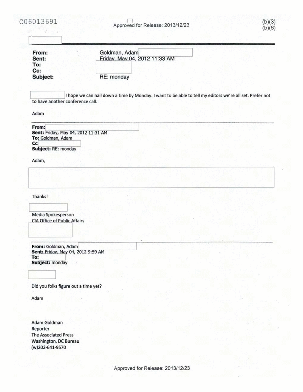 Page 550 from Email Correspondence Between Reporters and CIA Flacks