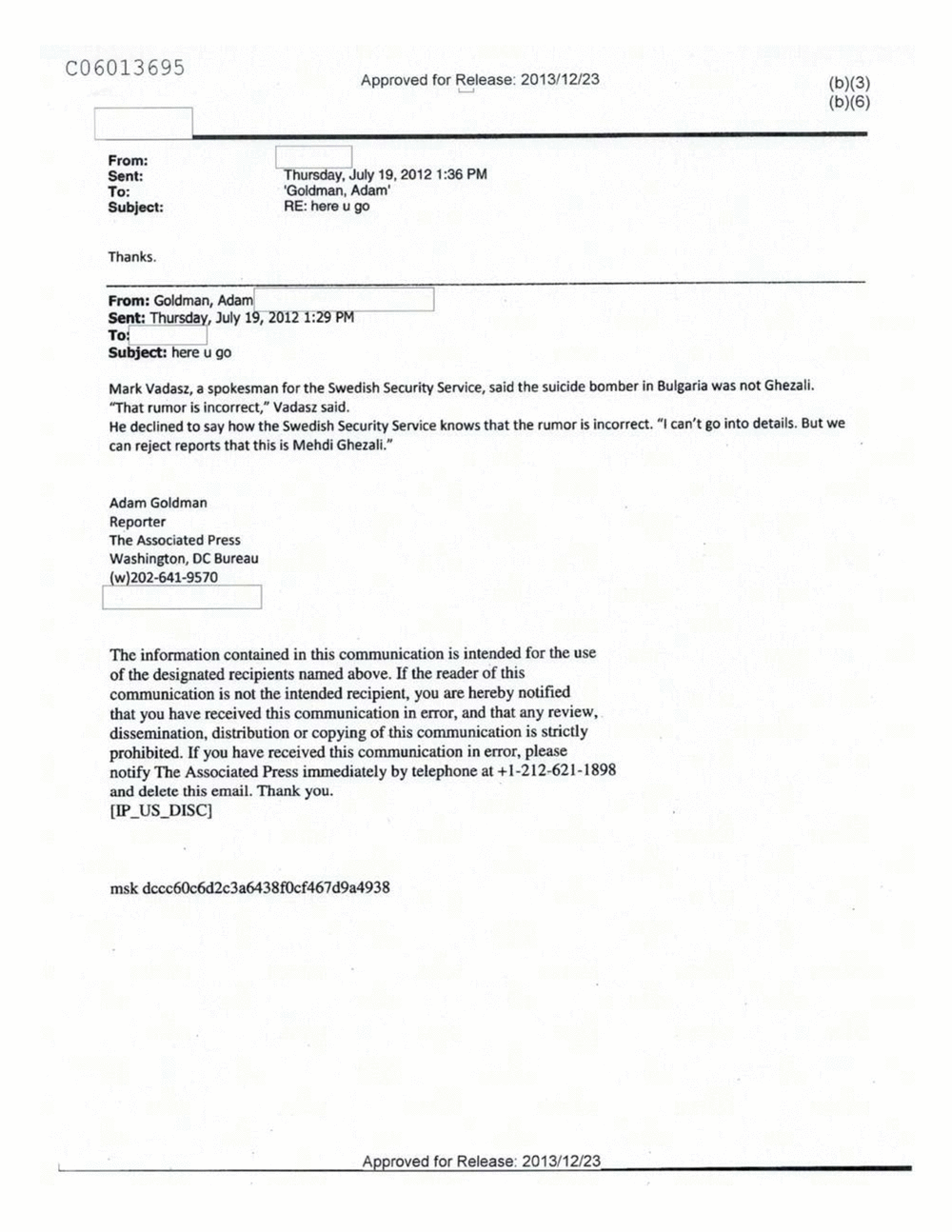Page 557 from Email Correspondence Between Reporters and CIA Flacks