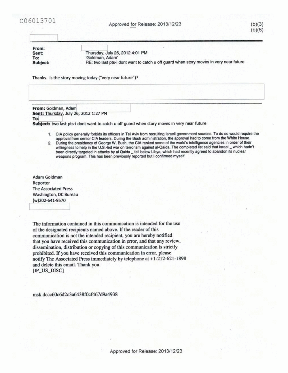 Page 561 from Email Correspondence Between Reporters and CIA Flacks