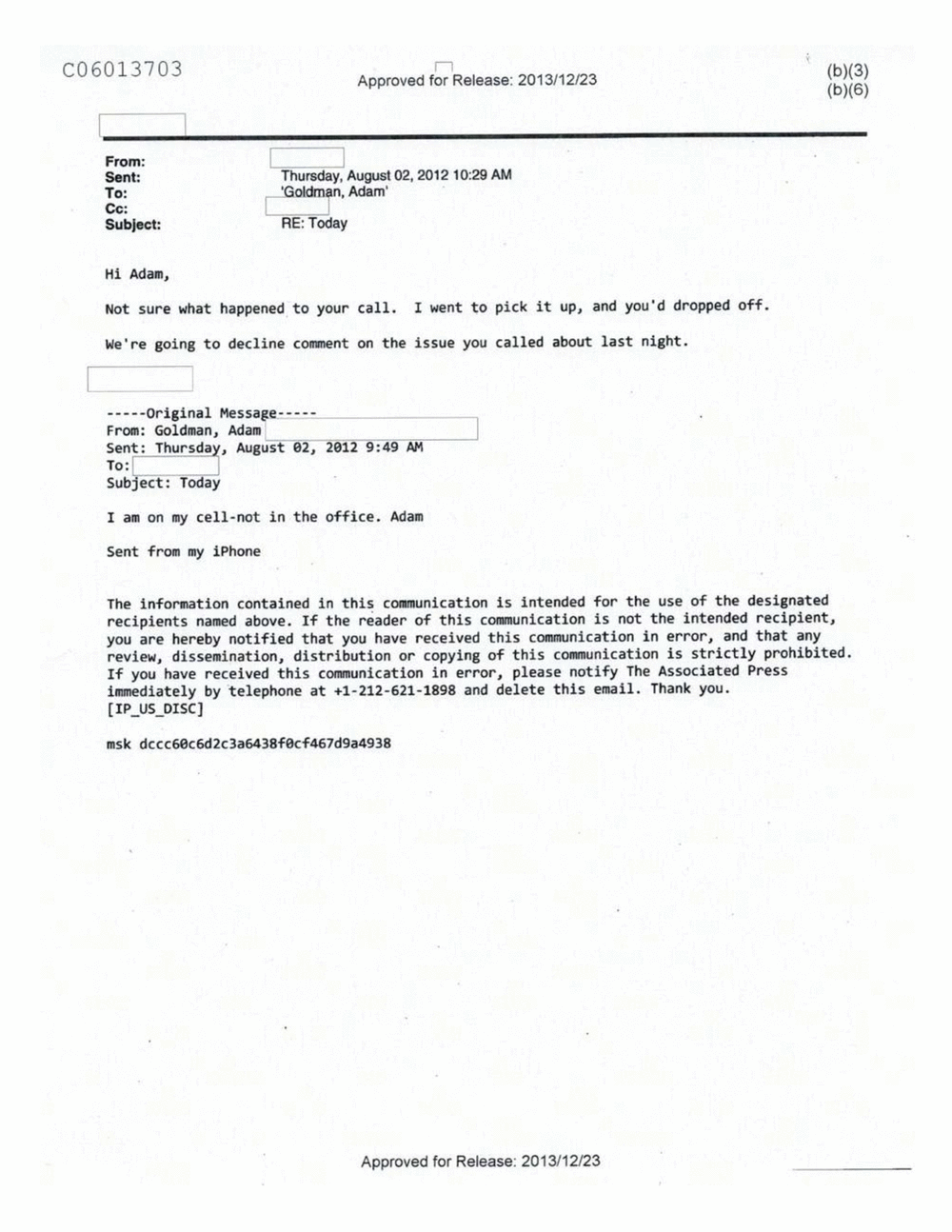 Page 563 from Email Correspondence Between Reporters and CIA Flacks