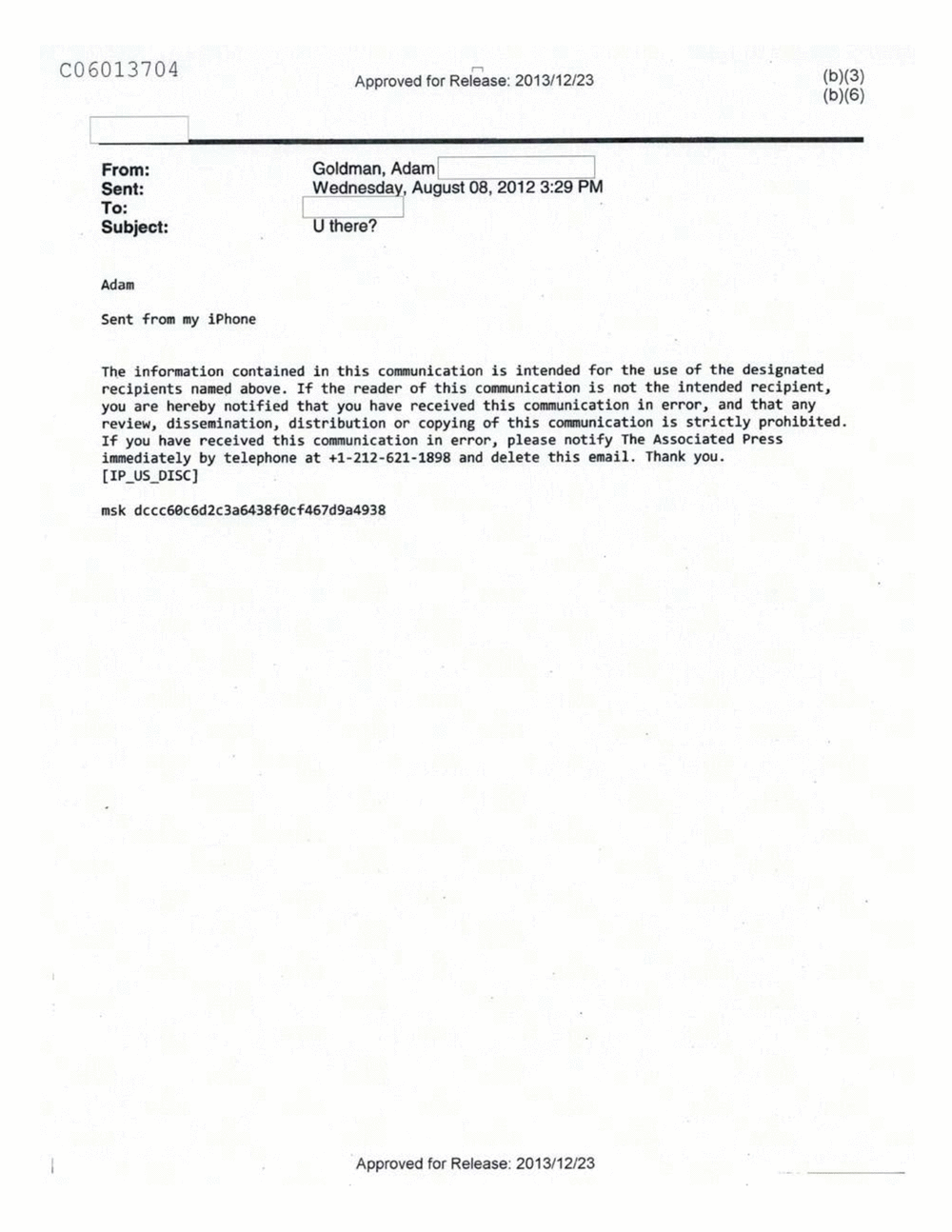 Page 564 from Email Correspondence Between Reporters and CIA Flacks