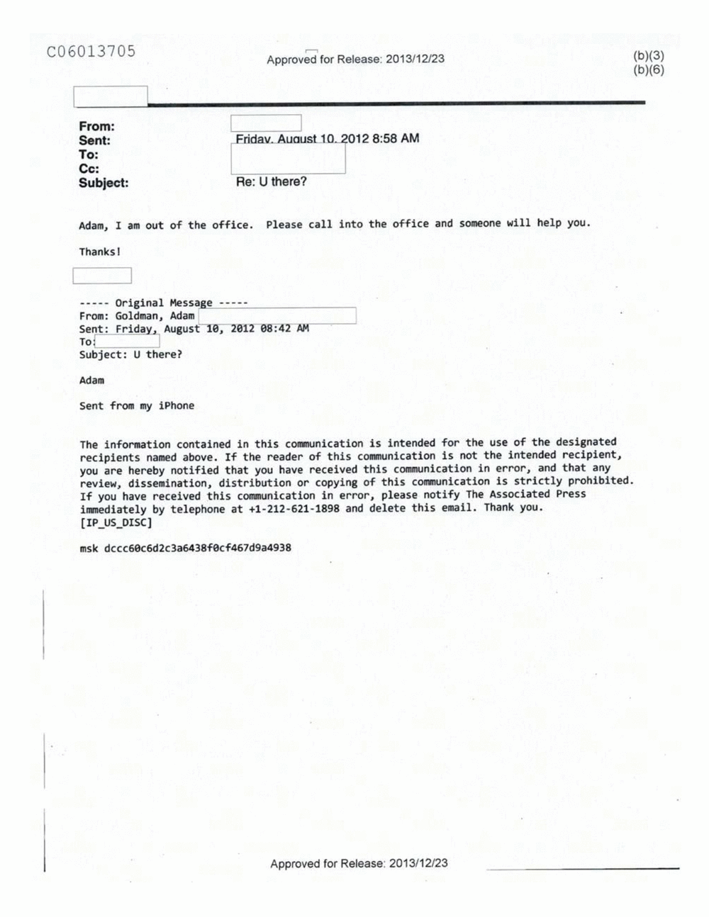 Page 565 from Email Correspondence Between Reporters and CIA Flacks