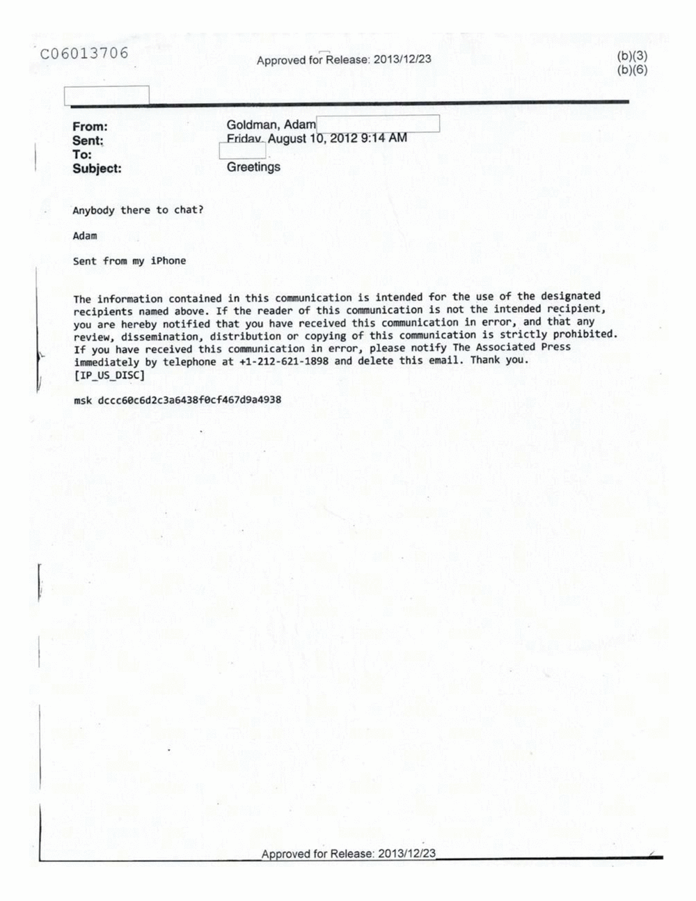 Page 566 from Email Correspondence Between Reporters and CIA Flacks