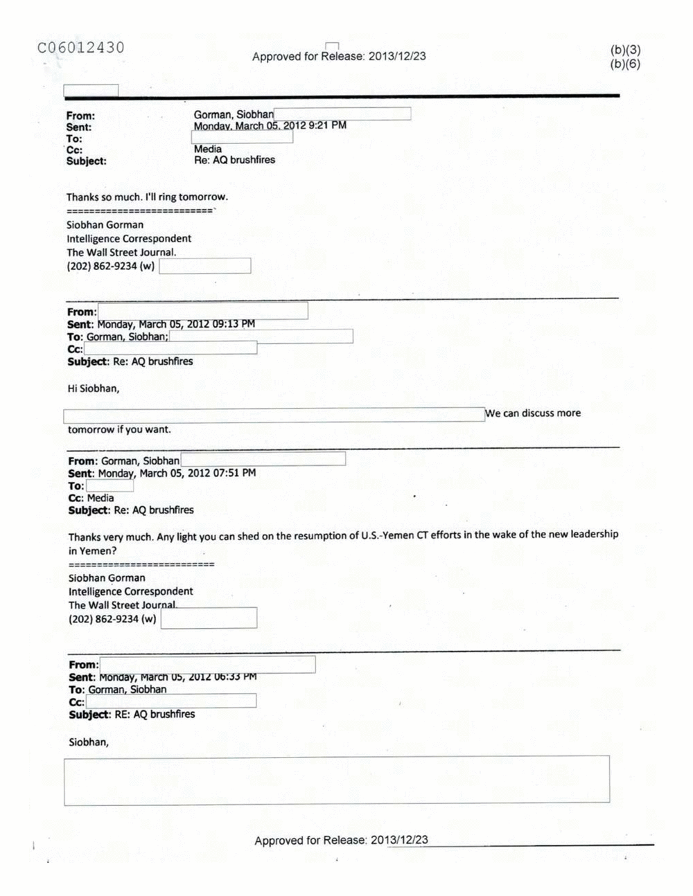 Page 6 from Email Correspondence Between Reporters and CIA Flacks