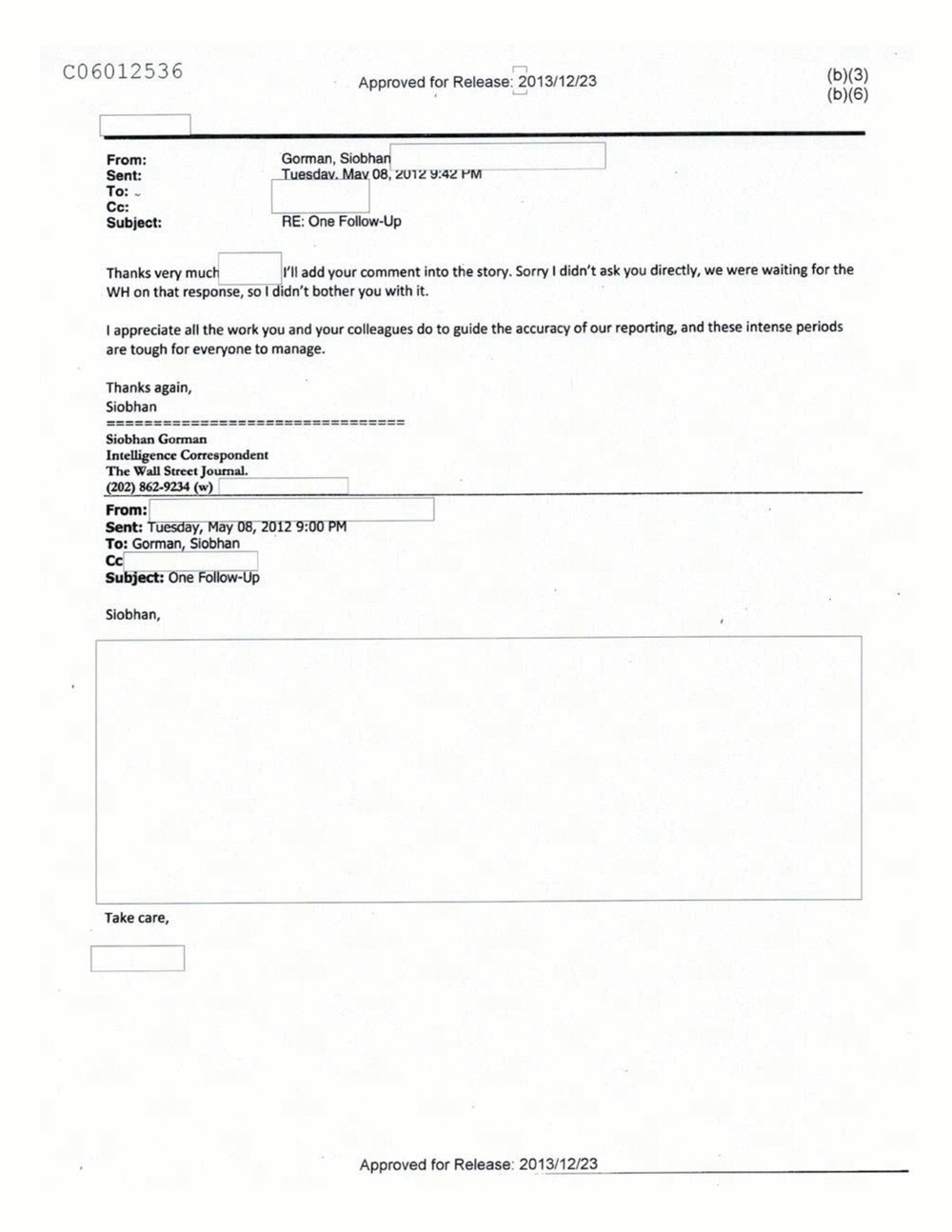 Page 69 from Email Correspondence Between Reporters and CIA Flacks