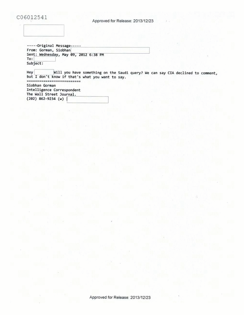 Page 74 from Email Correspondence Between Reporters and CIA Flacks