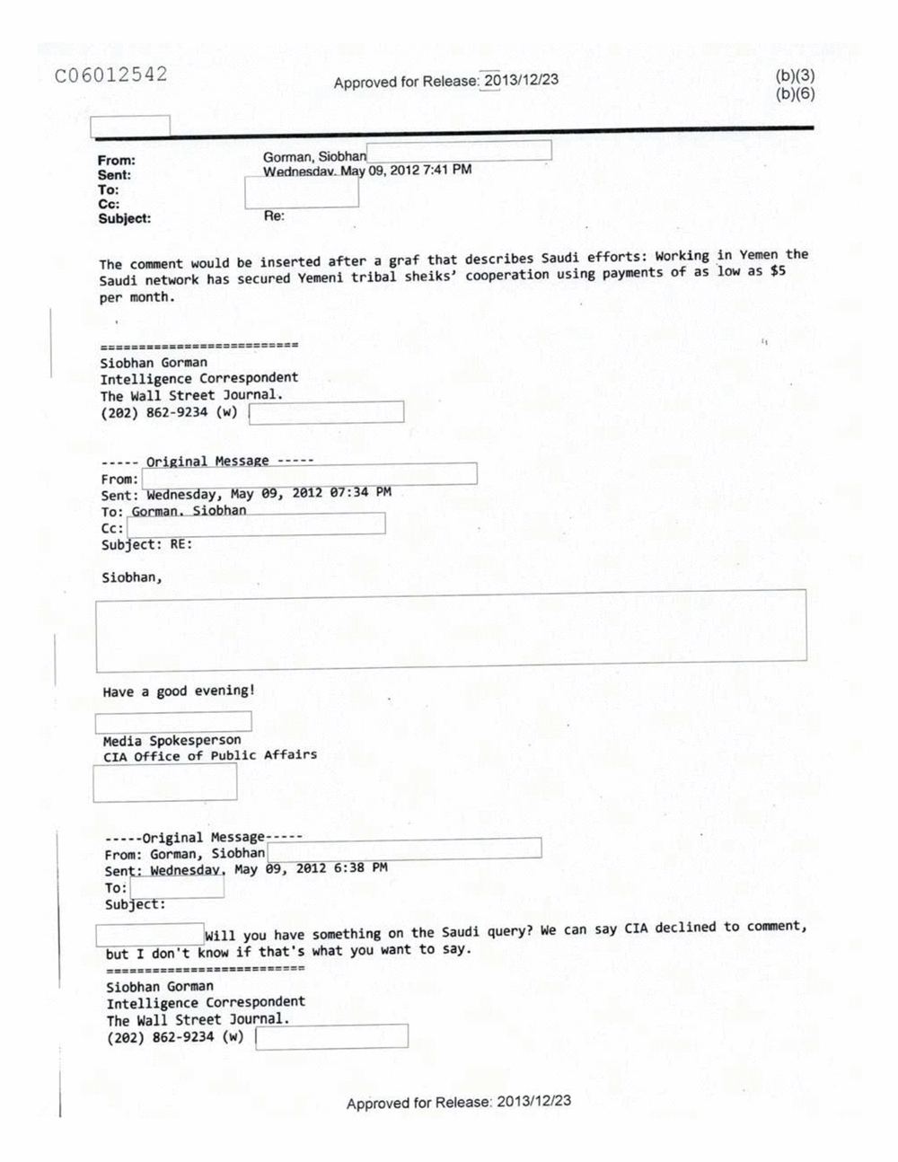 Page 75 from Email Correspondence Between Reporters and CIA Flacks