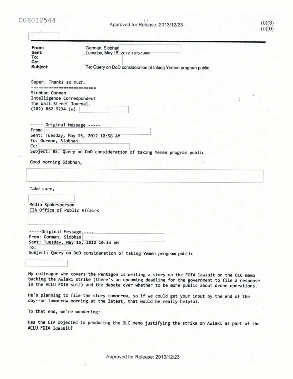 Page 77 from Email Correspondence Between Reporters and CIA Flacks