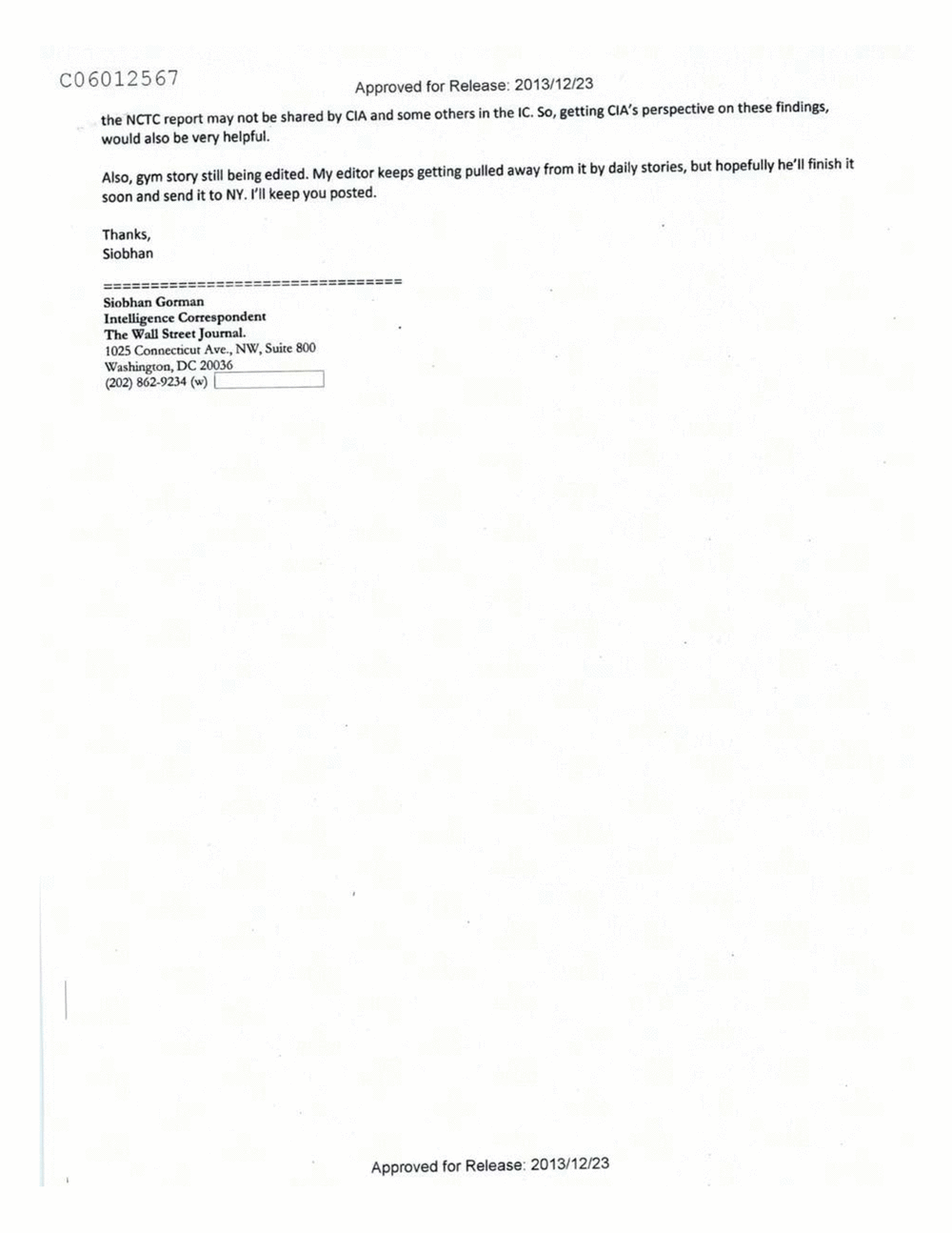 Page 99 from Email Correspondence Between Reporters and CIA Flacks