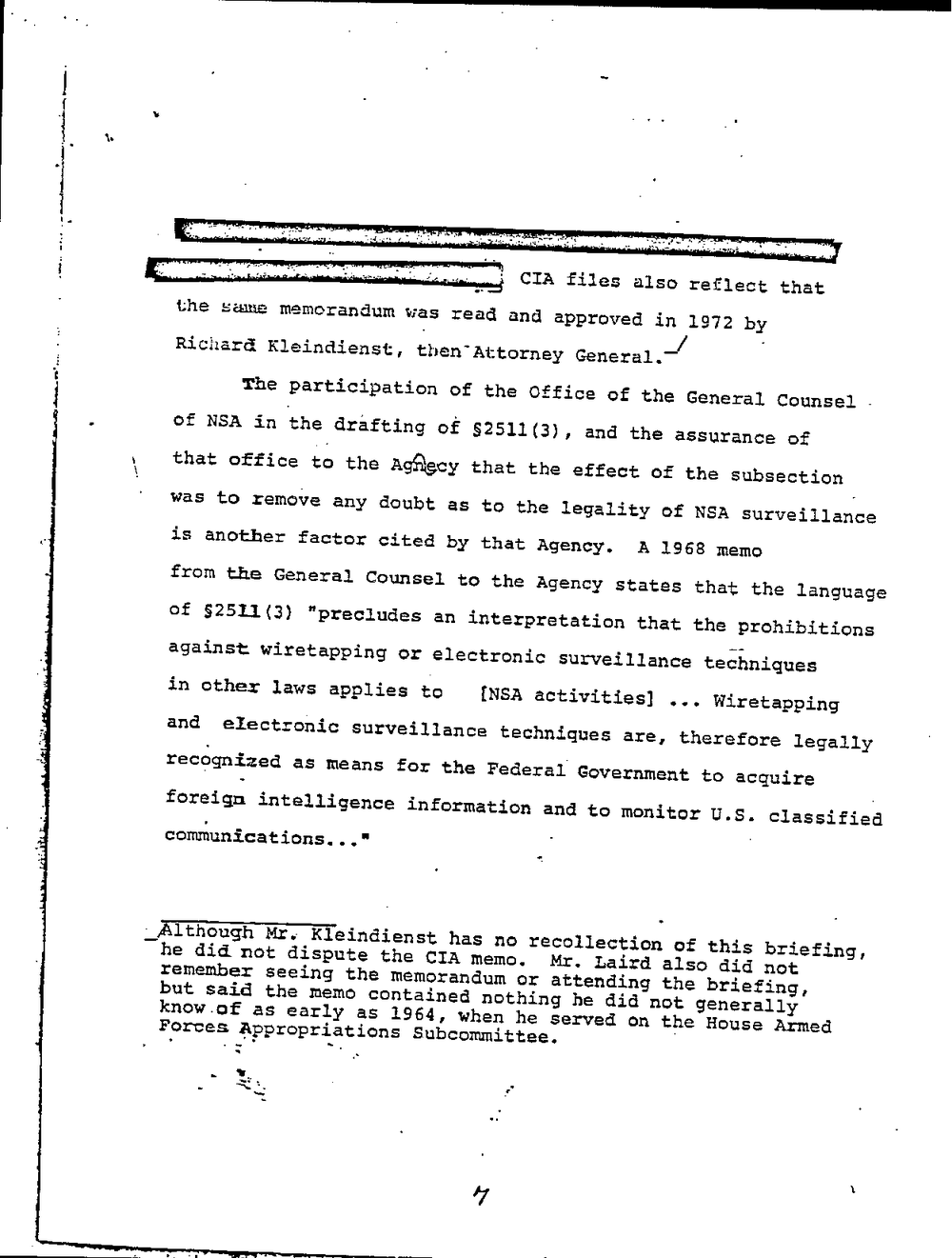 Page 23 from Department of Justice Prosecutive Summary into NSA and CIA Criminal Activities