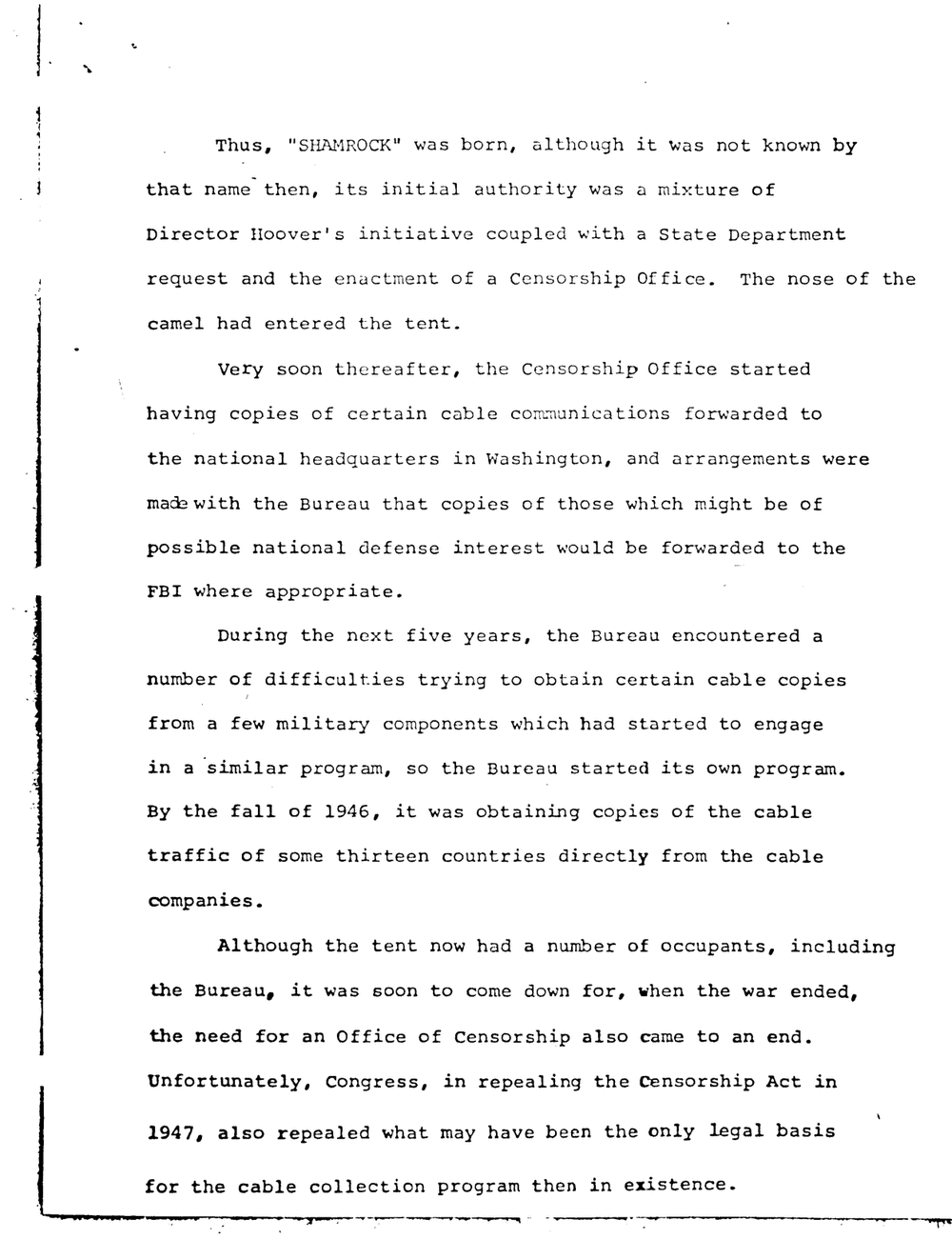 Page 43 from Department of Justice Prosecutive Summary into NSA and CIA Criminal Activities