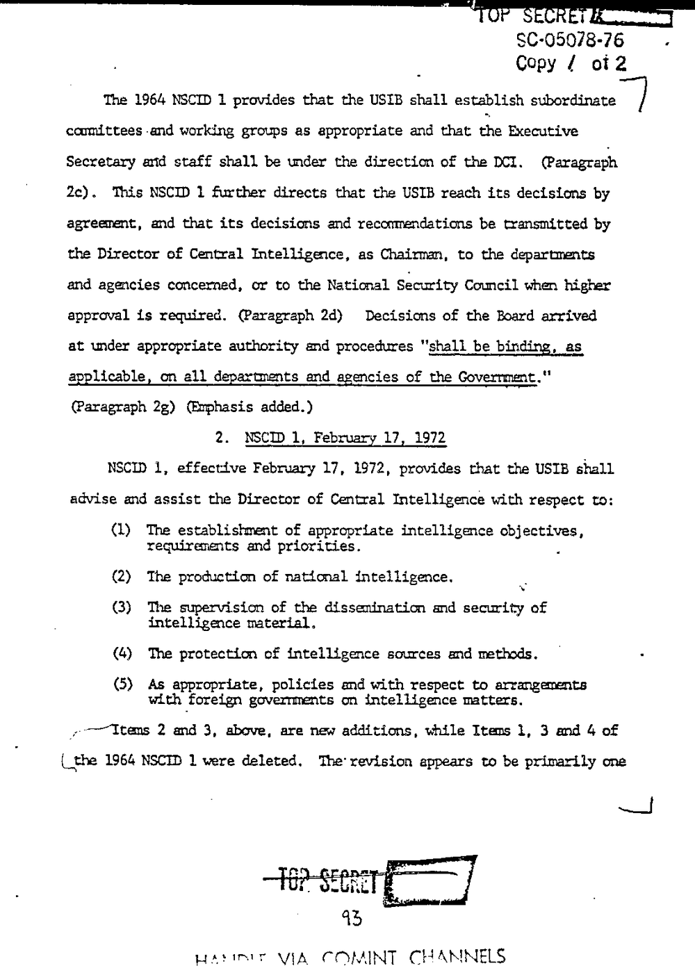 Page 101 from Report on Inquiry Into CIA Related Electronic Surveillance Activities
