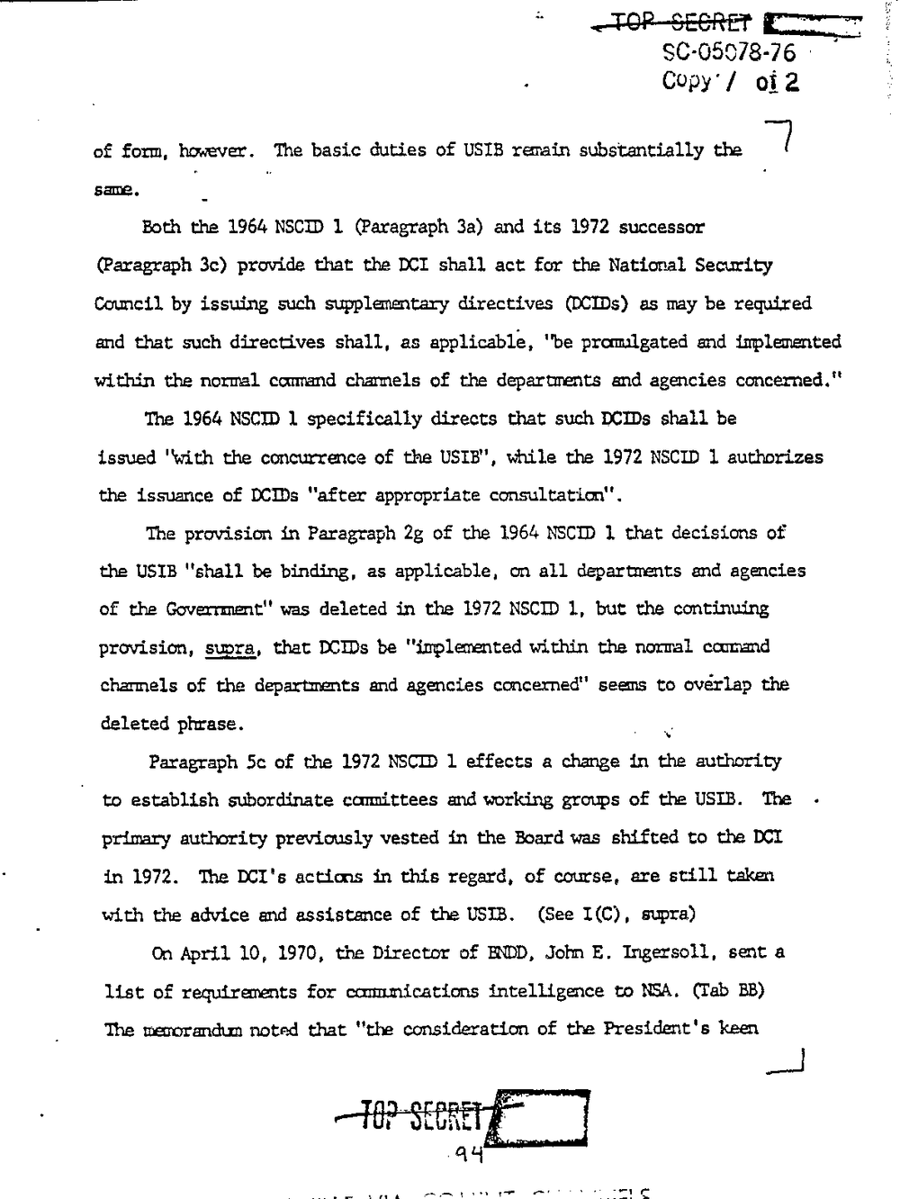Page 102 from Report on Inquiry Into CIA Related Electronic Surveillance Activities