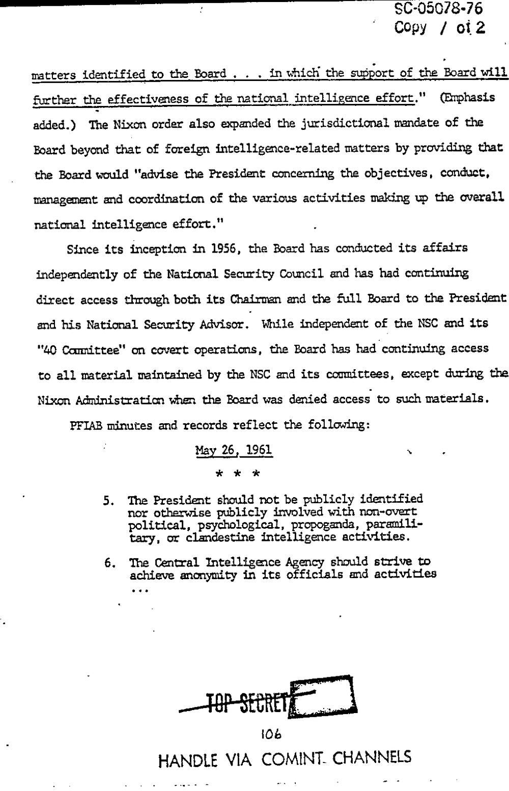 Page 114 from Report on Inquiry Into CIA Related Electronic Surveillance Activities