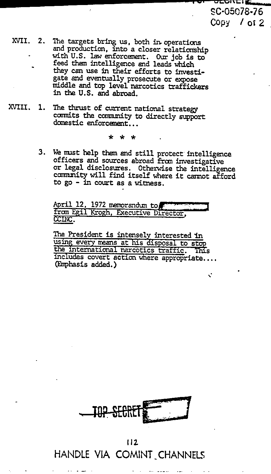 Page 120 from Report on Inquiry Into CIA Related Electronic Surveillance Activities