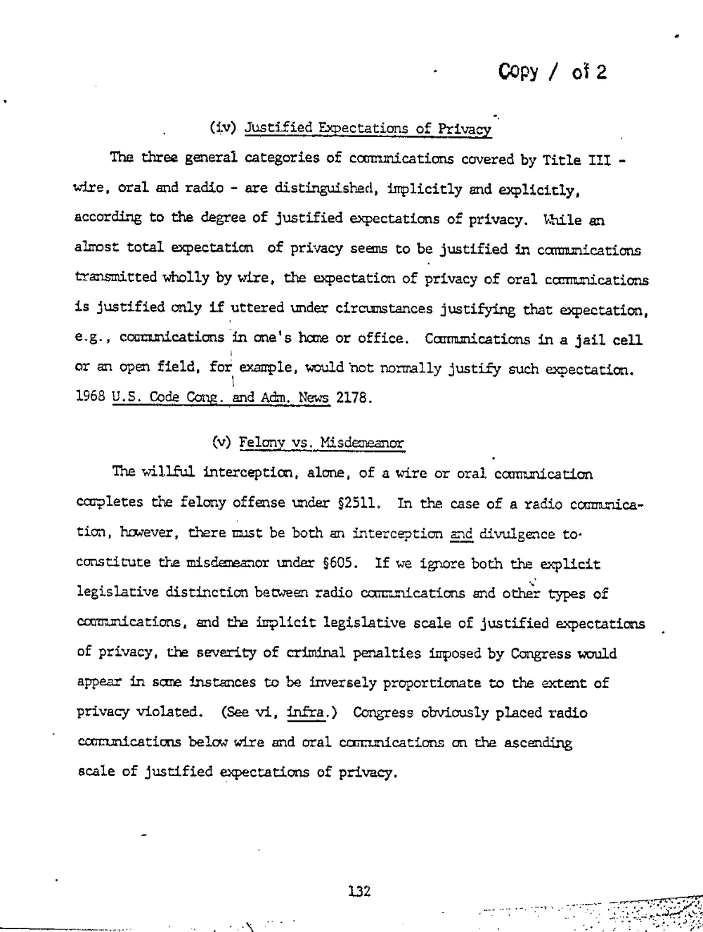 Page 140 from Report on Inquiry Into CIA Related Electronic Surveillance Activities