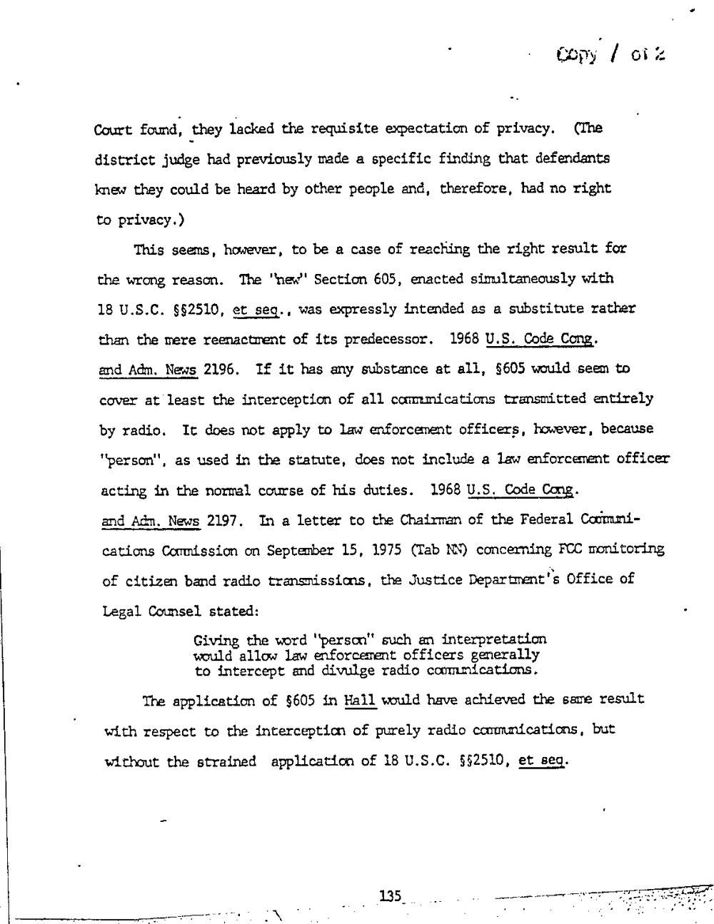 Page 143 from Report on Inquiry Into CIA Related Electronic Surveillance Activities